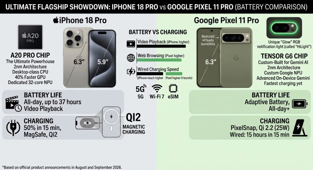 iPhone 18 Pro vs Pixel 11 Pro Battery Comarison