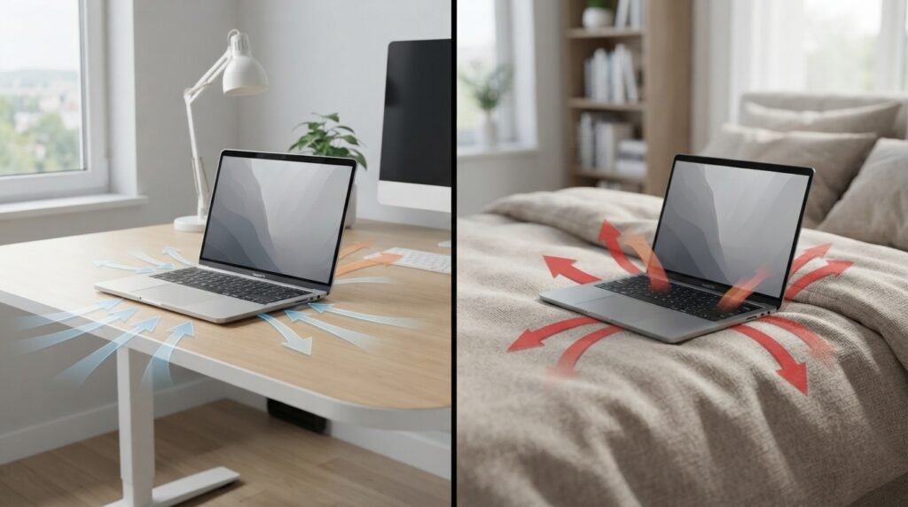 Never Use Your Laptop on a Bed or Sofa